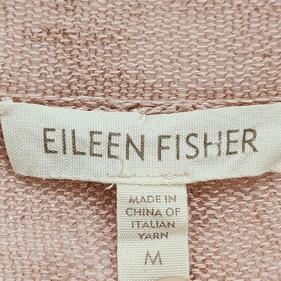 Eileen Fisher Women's 100% Linen Open Front Cardigan Sweater Sz M - Picture 5 of 6